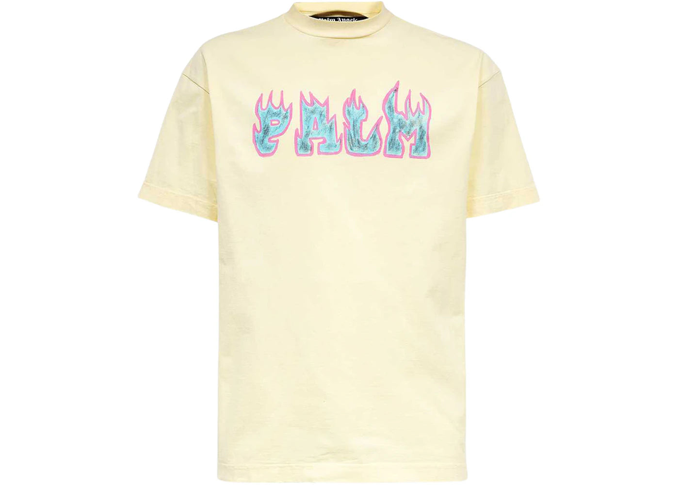 Palm Angels Logo Flames Vint Tee White/Purple