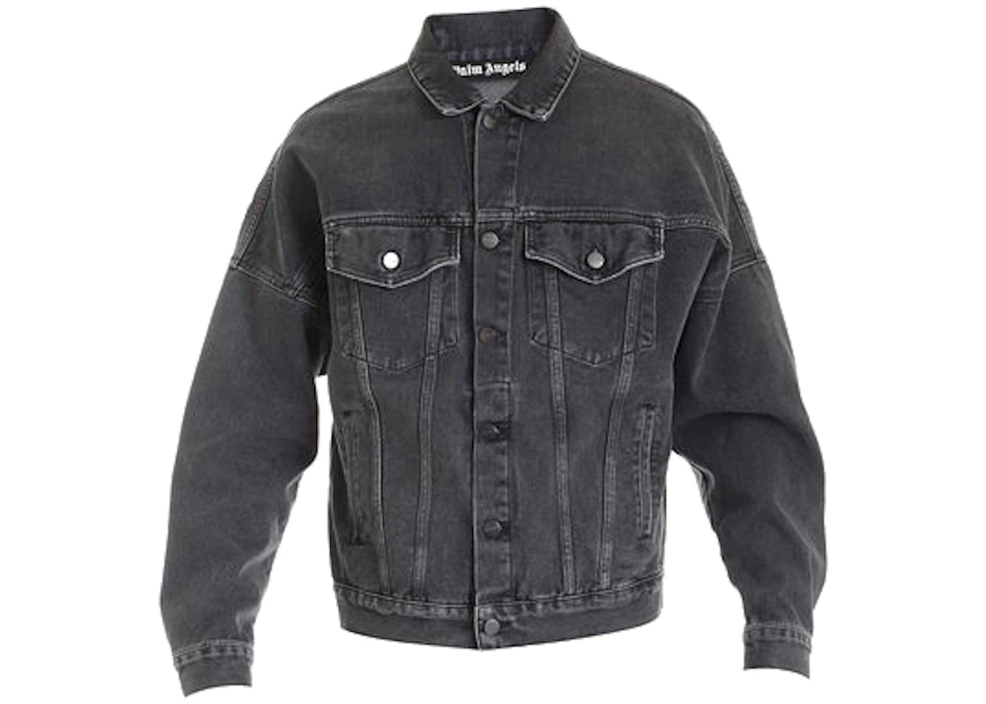 Palm Angels Logo Over Denim Jacket Black