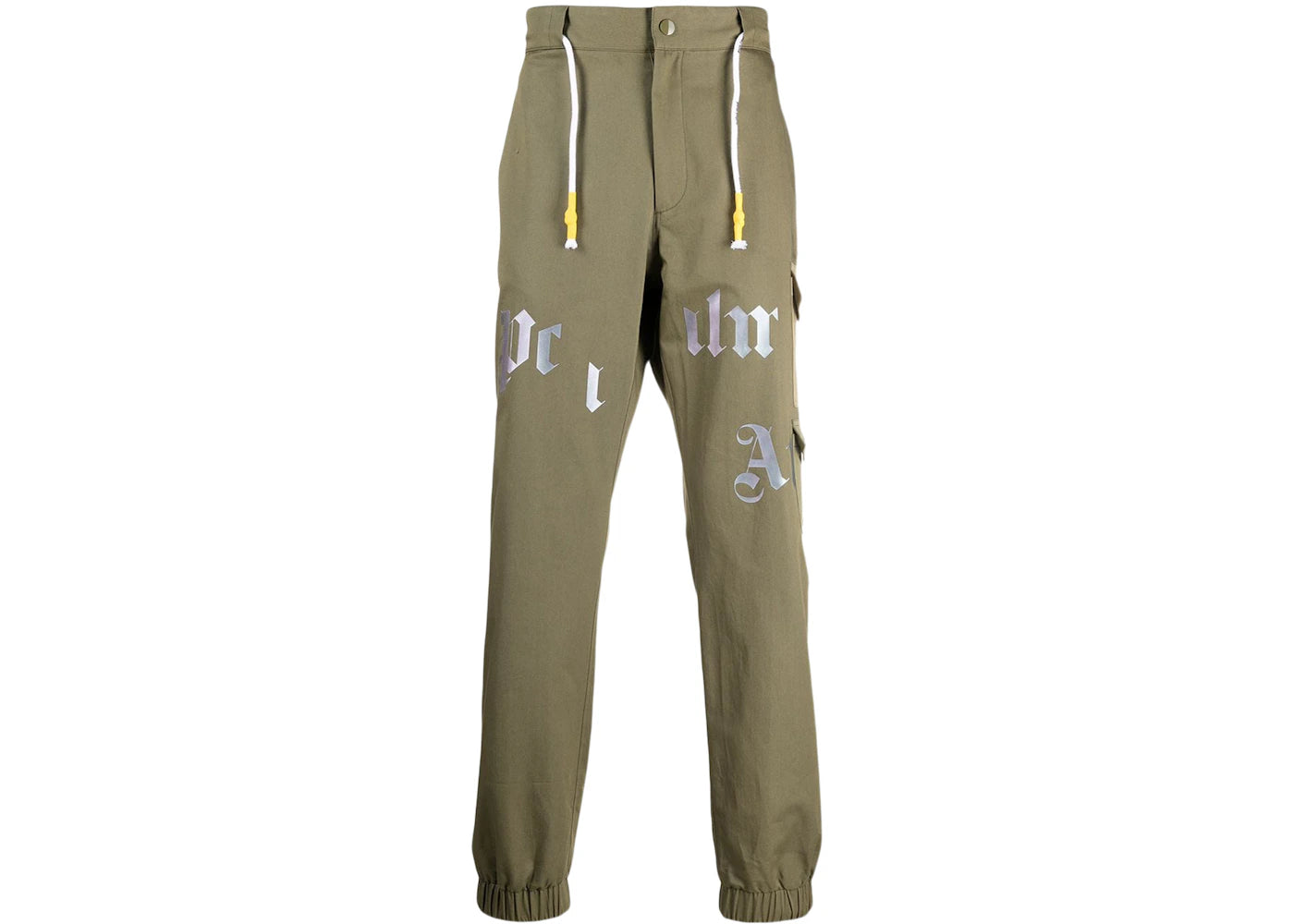 Palm Angels Logo Print Cargo Pants Military Green