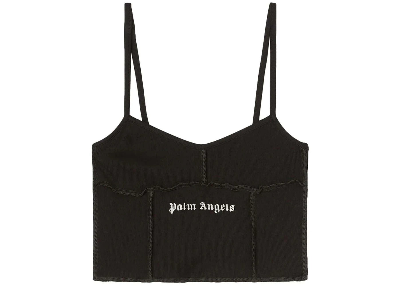 Palm Angels Logo-Print Crop Top Black/White