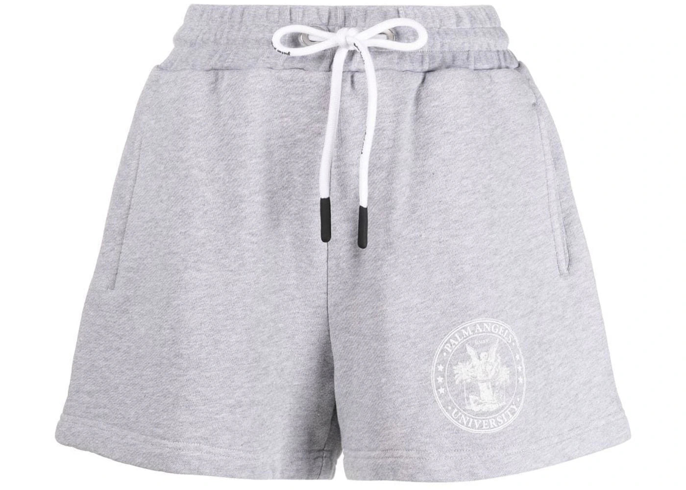 Palm Angels Logo Print Drawstring Track Shorts Grey