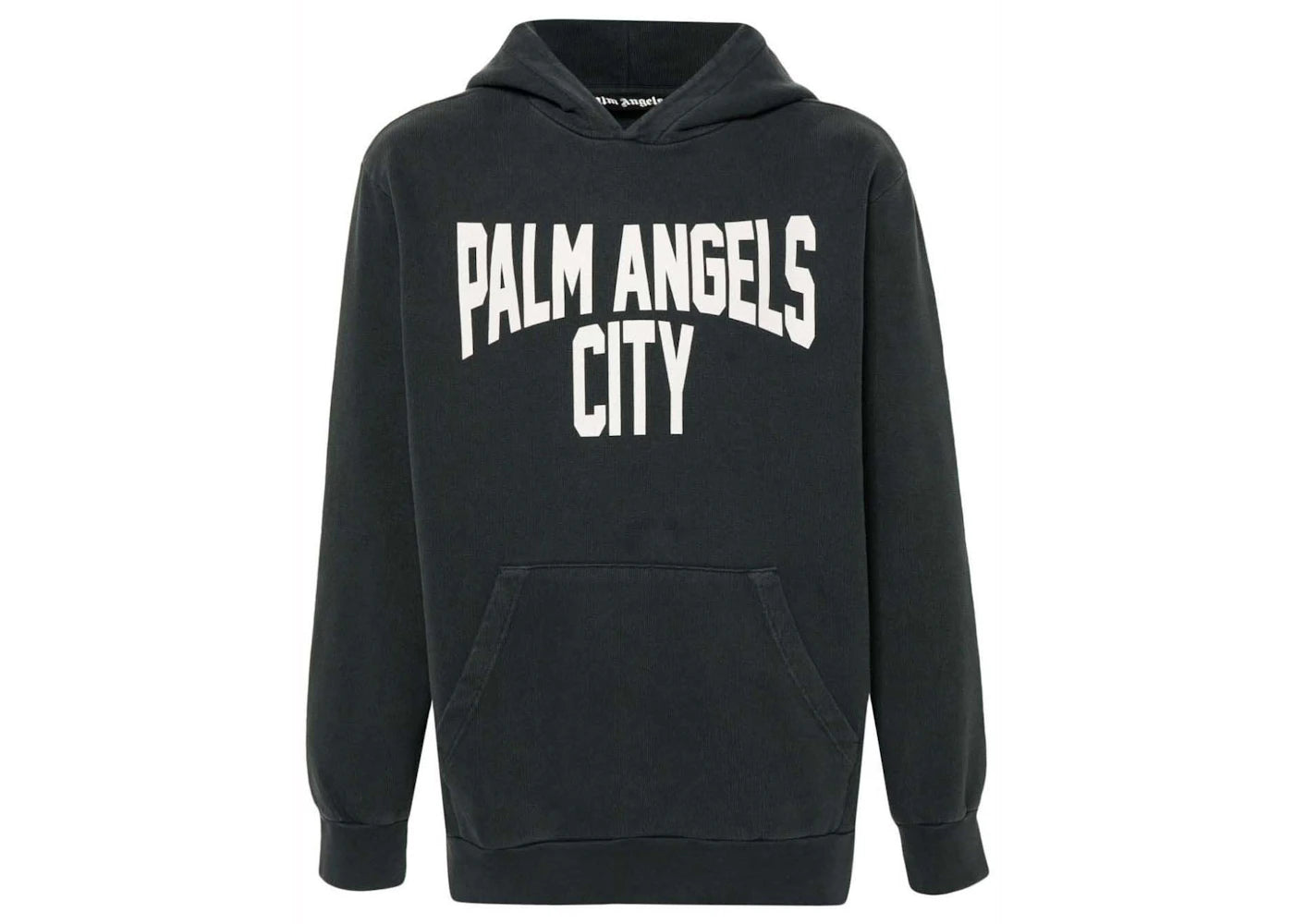 Palm Angels Logo-Print Hoodie Dark Grey