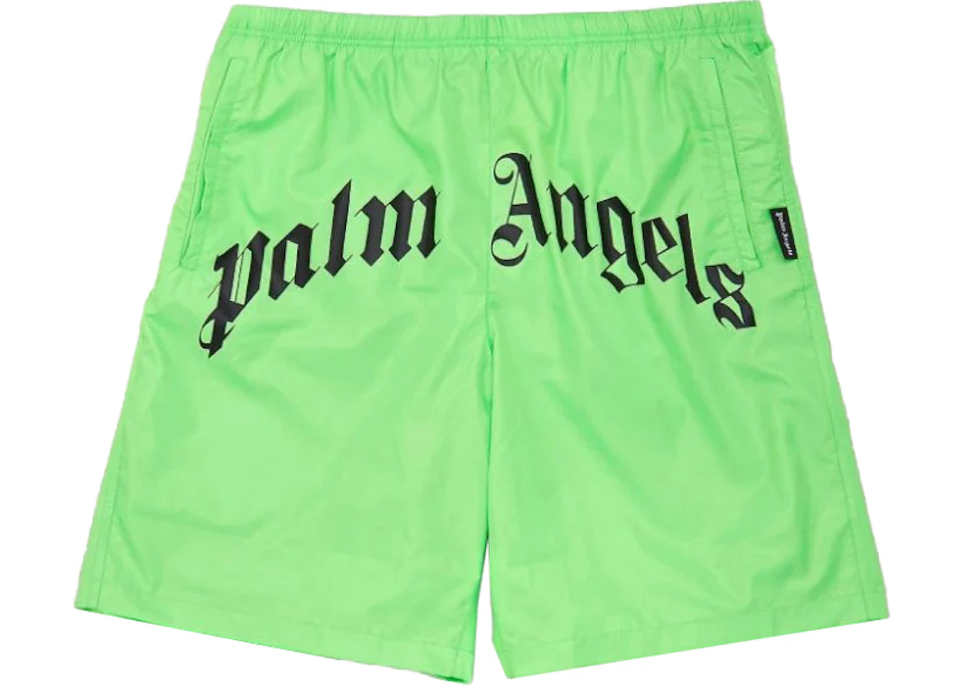 Palm Angels Logo Print Swim Shorts Green