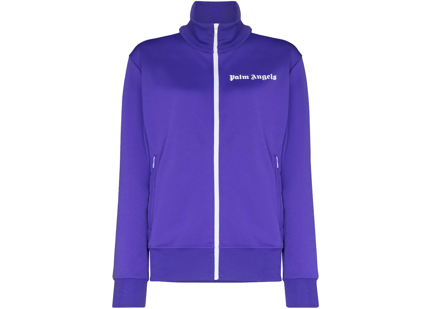 Palm Angels Logo Print Zip Up Track Jacket Purple