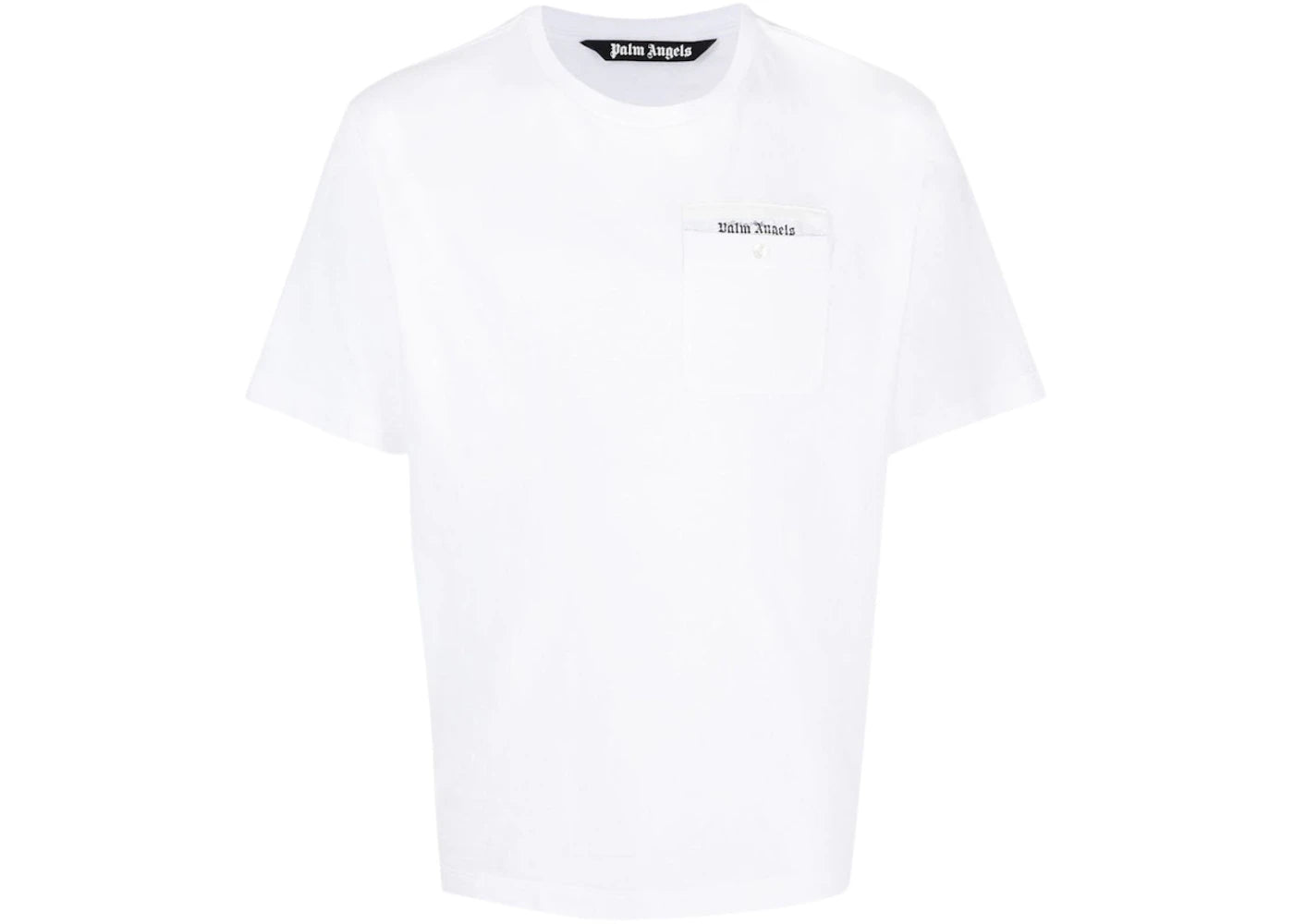 Palm Angels Logo-Tape Cotton T-shirt White