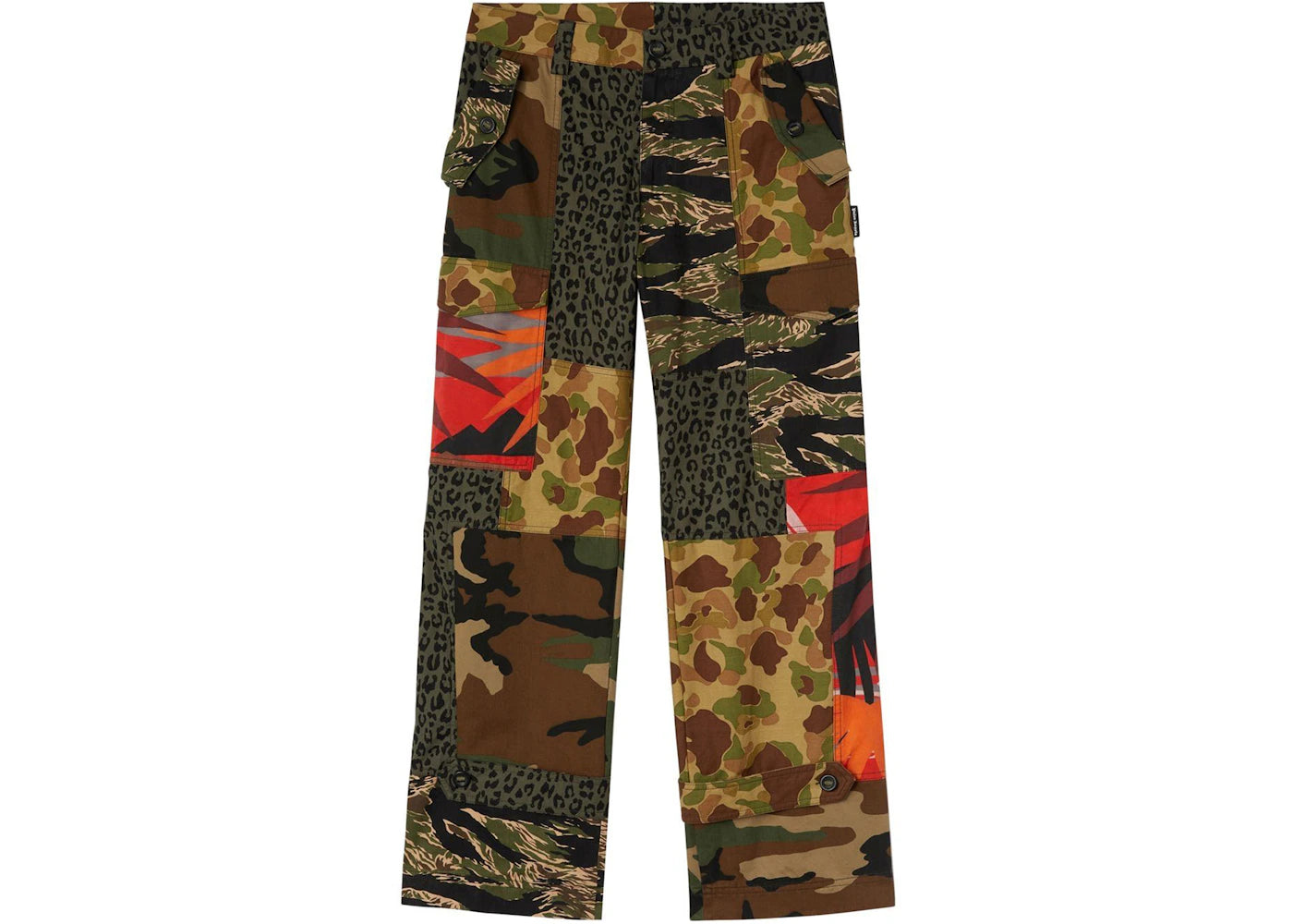 Palm Angels Mixed PXP Fabric Cargo Pants Military/Black