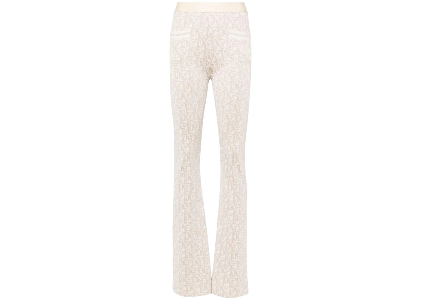 Palm Angels Monogram Jacquard Knit Pants Beige