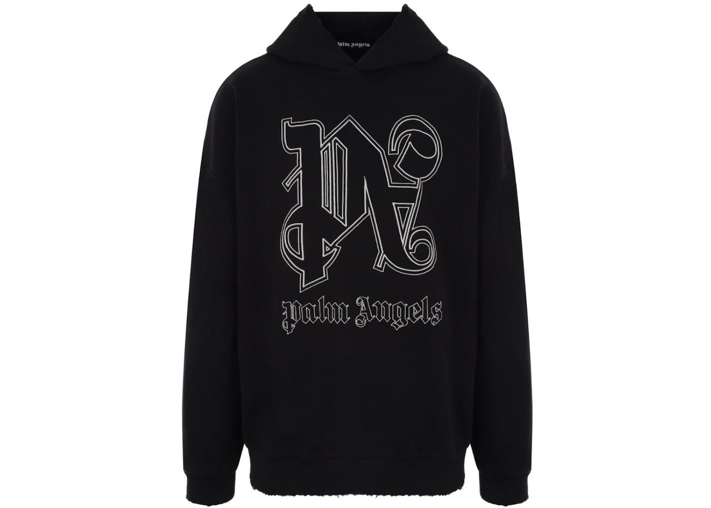 Palm Angels Monogram Statement Logo Hoodie Black
