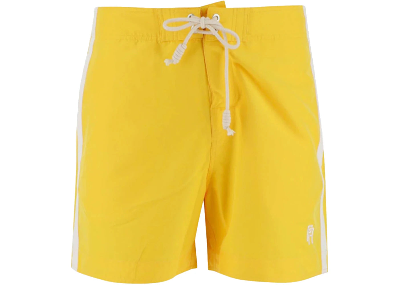 Palm Angels PA Monogram Embroidered Swim Shorts Yellow/White