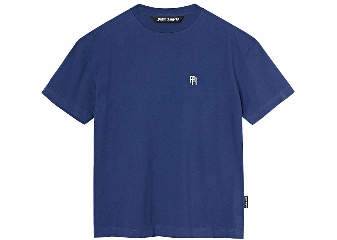 Palm Angels PA Monogram Embroidered T-Shirt Navy Blue/White