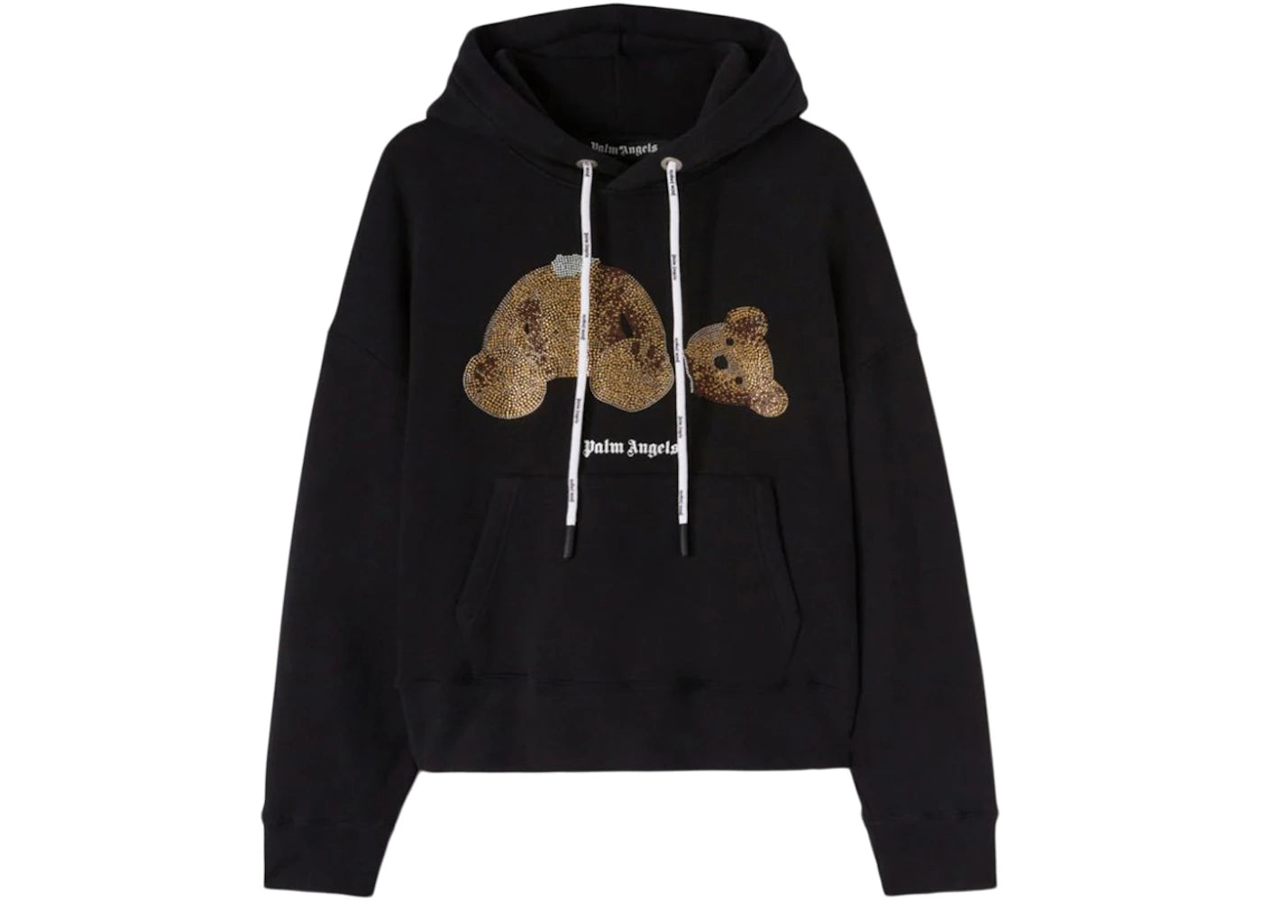 Palm Angels Pa Sequins Bear Hoodie Black/Gold