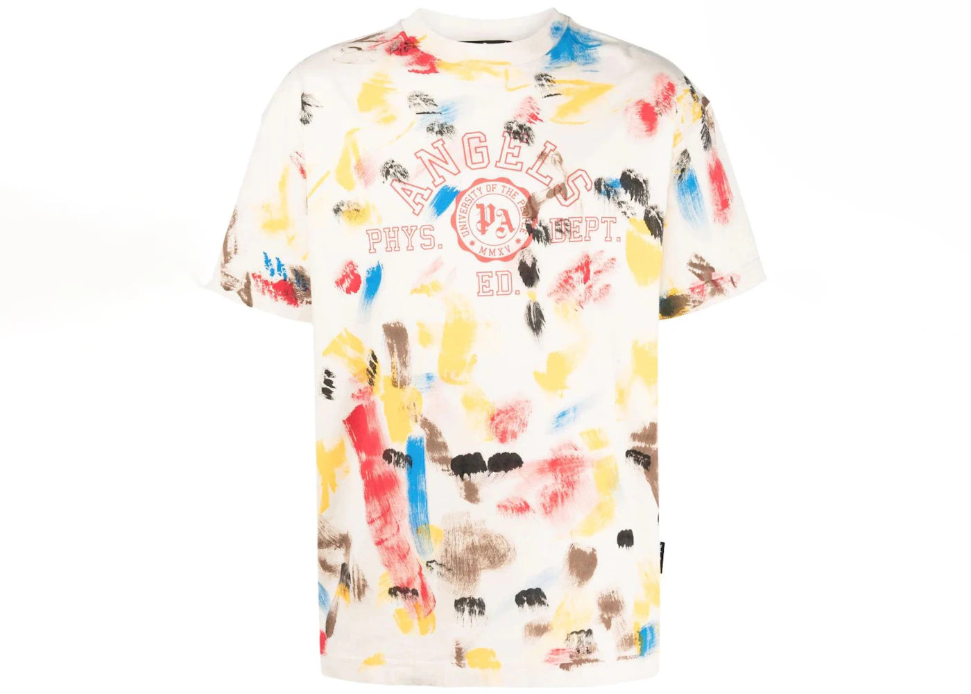 Palm Angels Painted College T-shirt Off White/Red