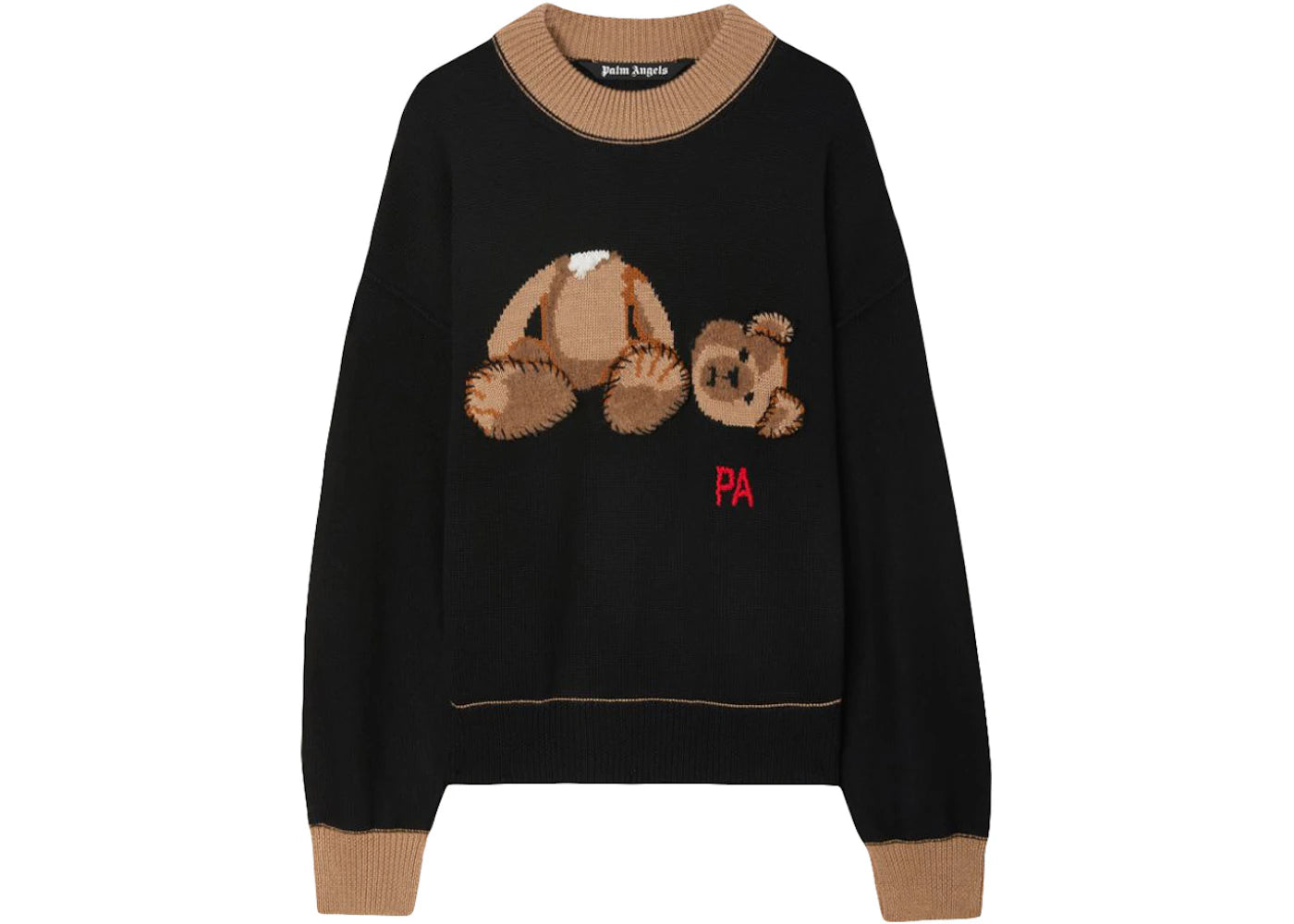 Palm Angels Palm Bear Wool Knit Sweater Black/Brown