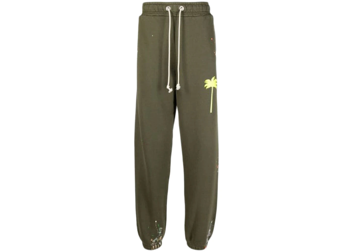 Palm Angels Palm Motif Paint Splatter Sweatpants Green/Multicolor