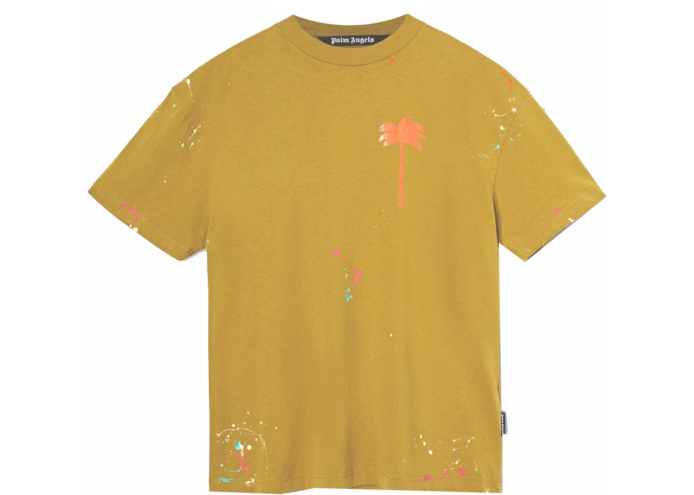 Palm Angels Palm Tree Painted T-shirt Brown/Orange