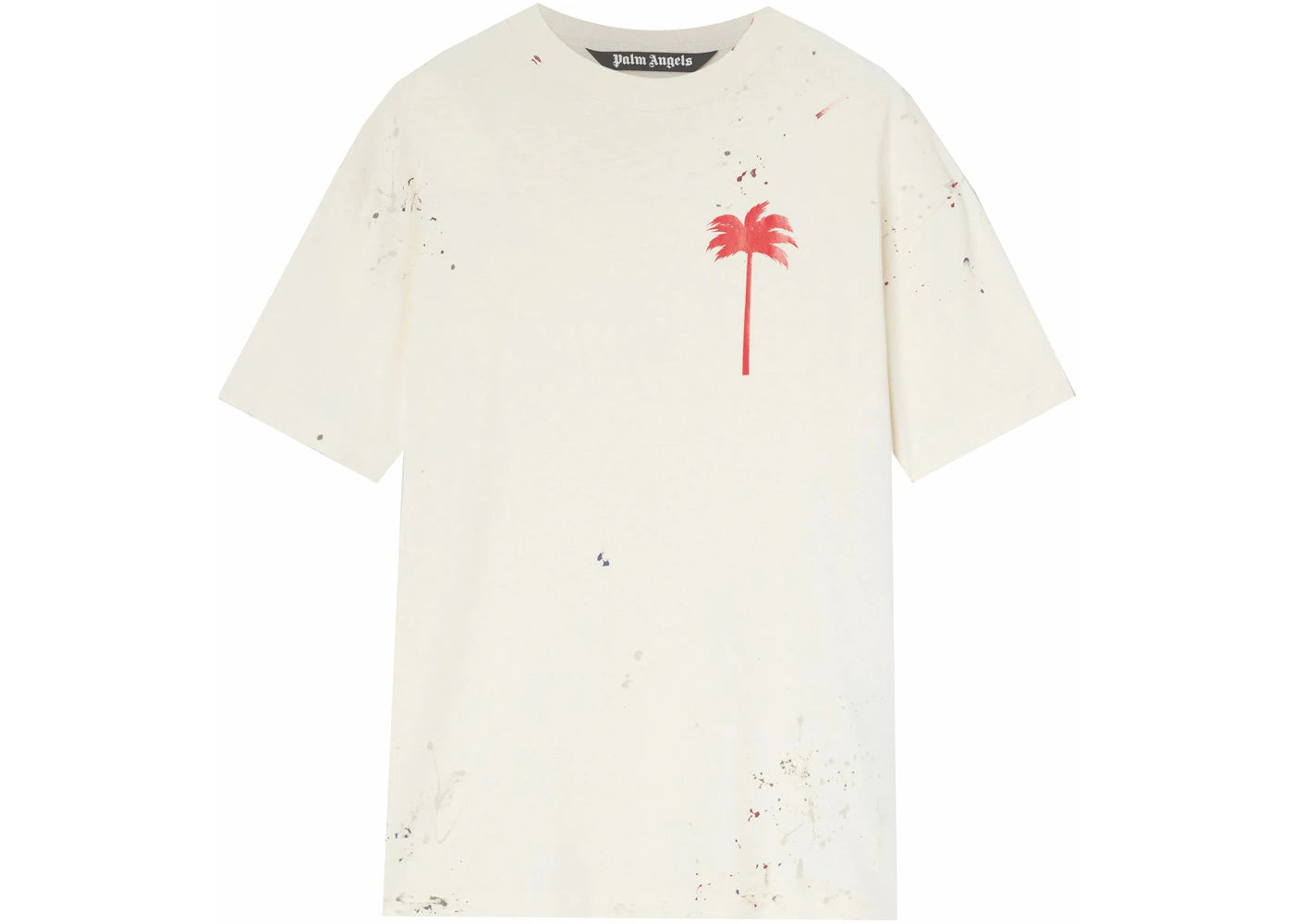 Palm Angels Palm Tree Painted T-shirt Off White/Red