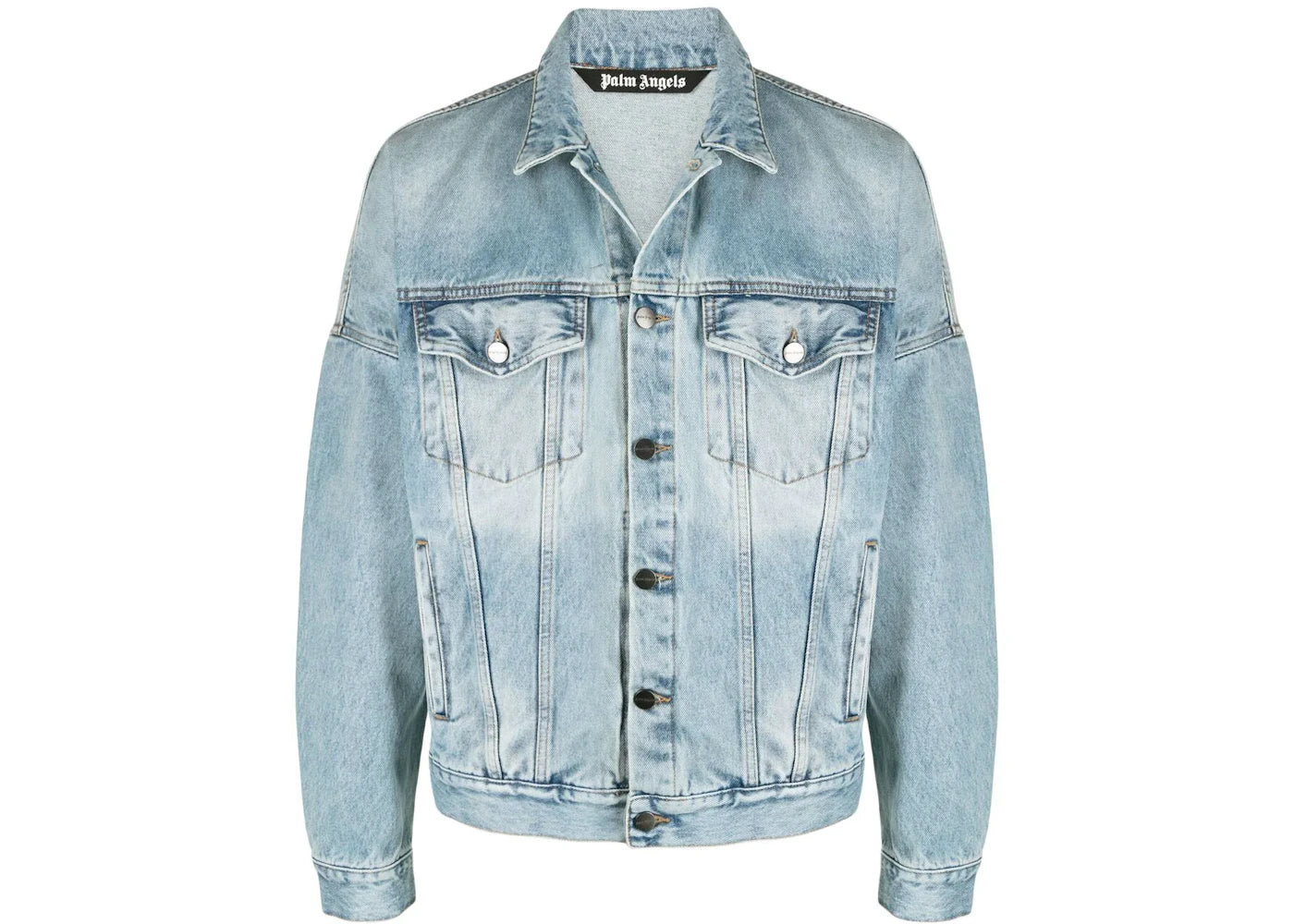 Palm Angels Pirate Bear Denim Jacket Blue