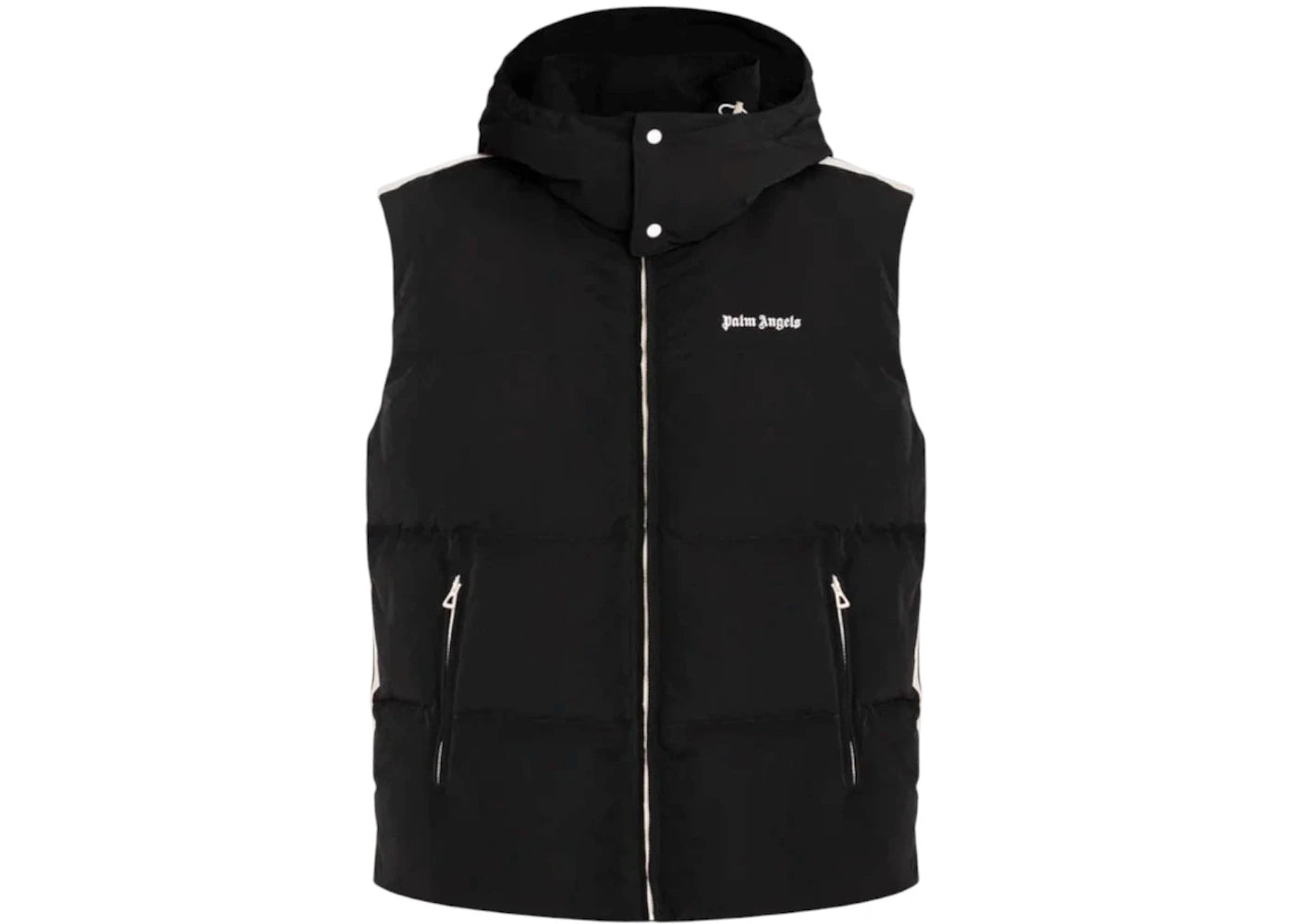 Palm Angels Puffed Hodded Vest Black/White