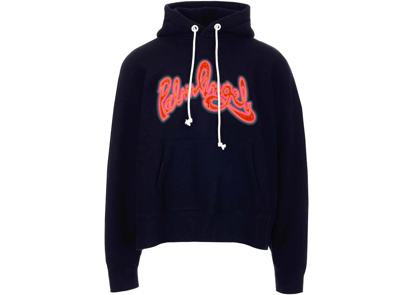 Palm Angels Script Logo Popover Hoodie Black/Orange