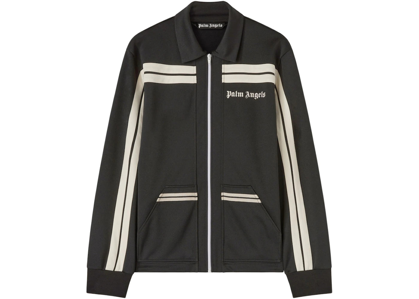 Palm Angels Shirt Collar Track Jacket Black/Off White