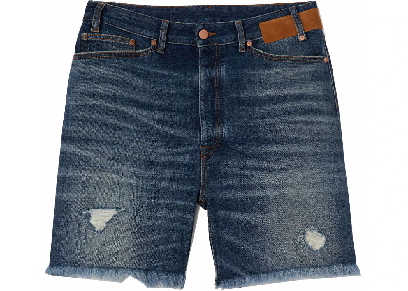 Palm Angels Short Denim Pant Blue/Brown