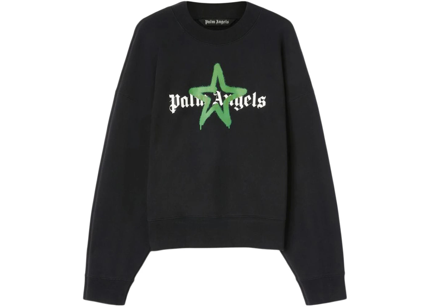Palm Angels Star Sprayed Crewneck Black/Green