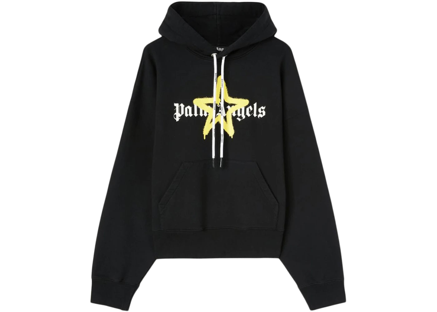 Palm Angels Star Sprayed Hoodie Black/Yellow