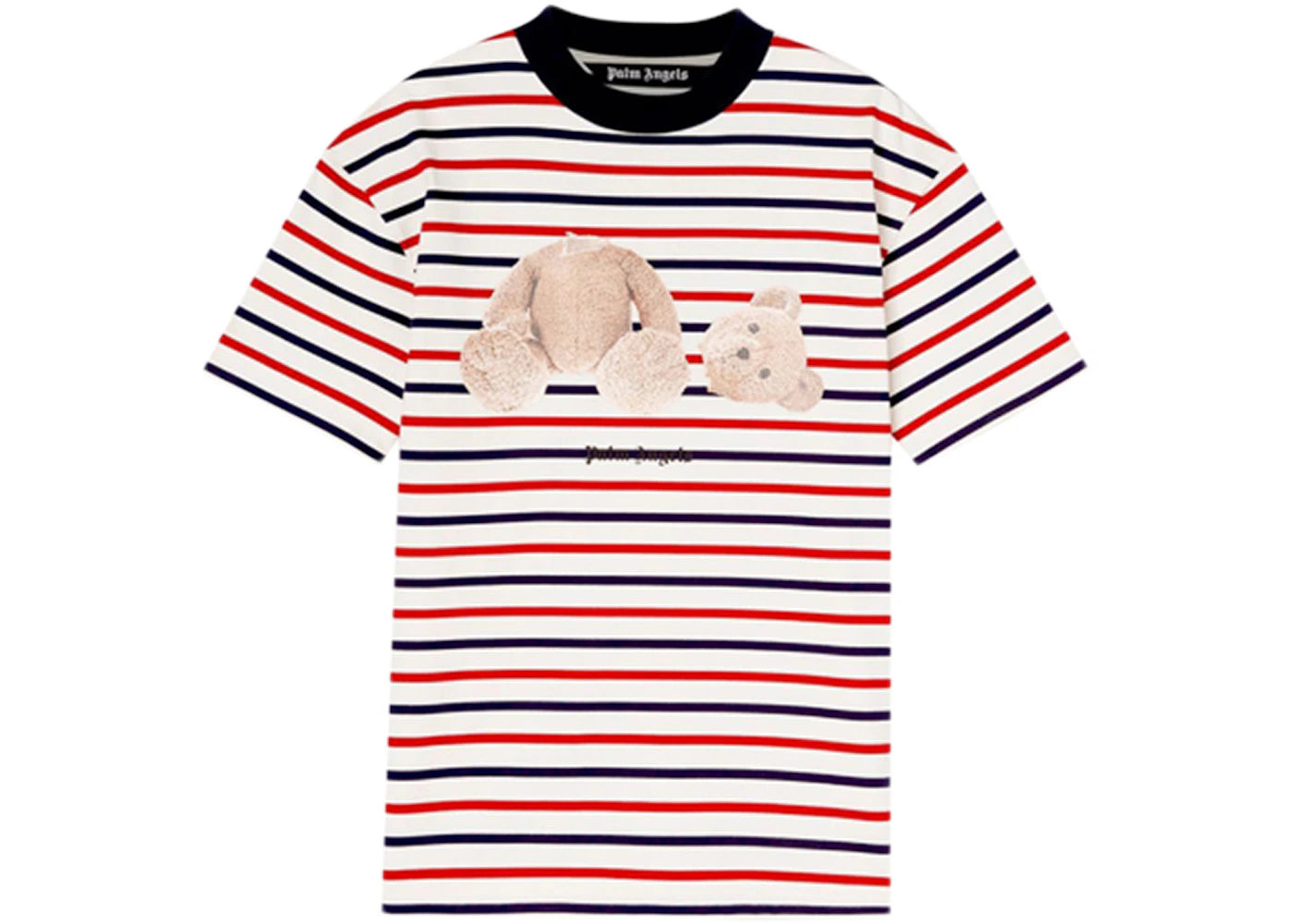 Palm Angels Striped Teddy Bear T-Shirt White/Red/Blue