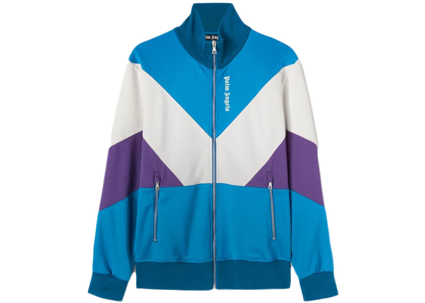 Palm Angels V Colorblock Jacket Cobalt Blue/Off White