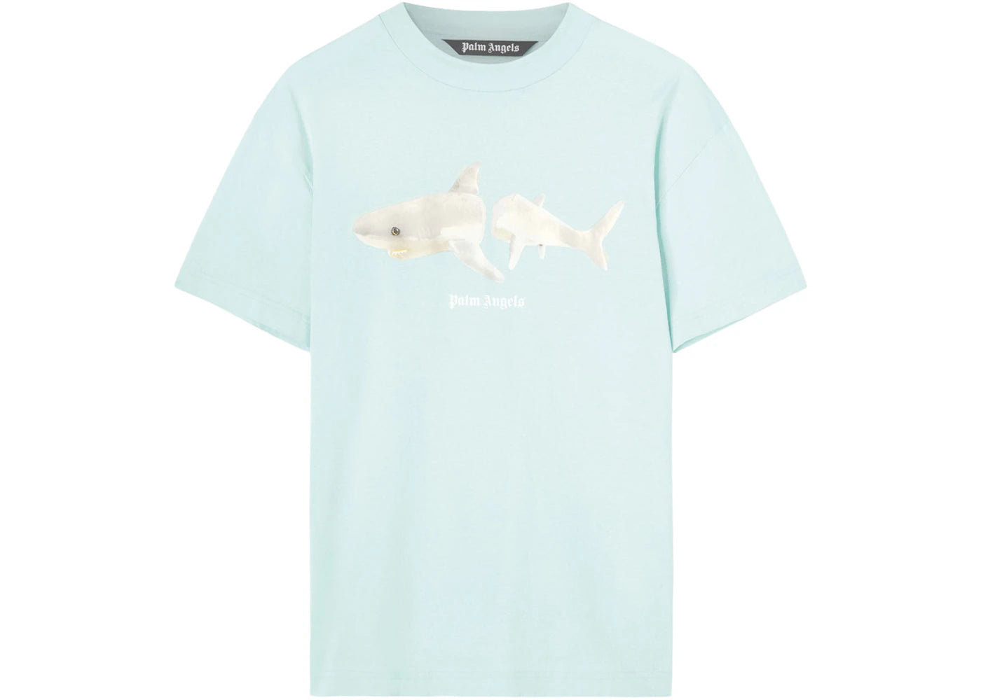 Palm Angels White Shark Classic Tee Light Blue/White