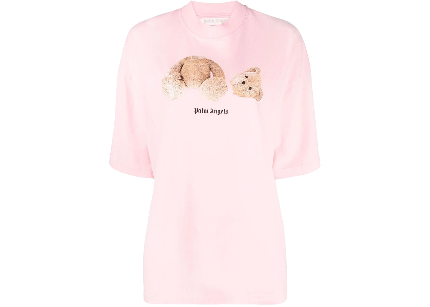 Palm Angels Womens Bear Loose T-Shirt Almond Blossom/Brown