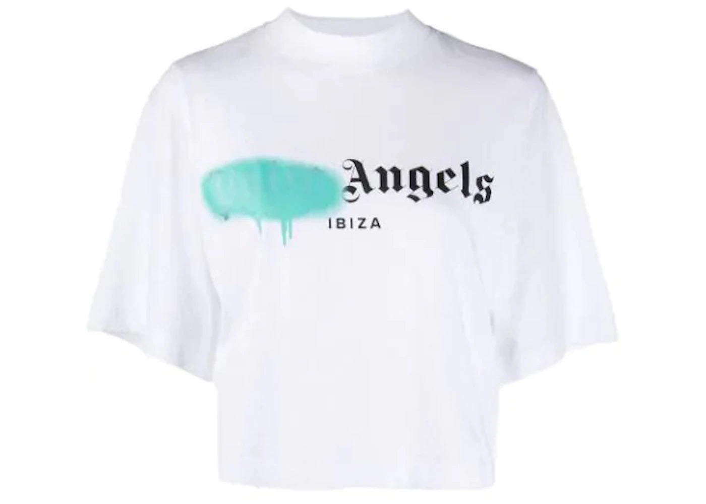 Palm Angels Womens Ibiza Sprayed Logo T-shirt White