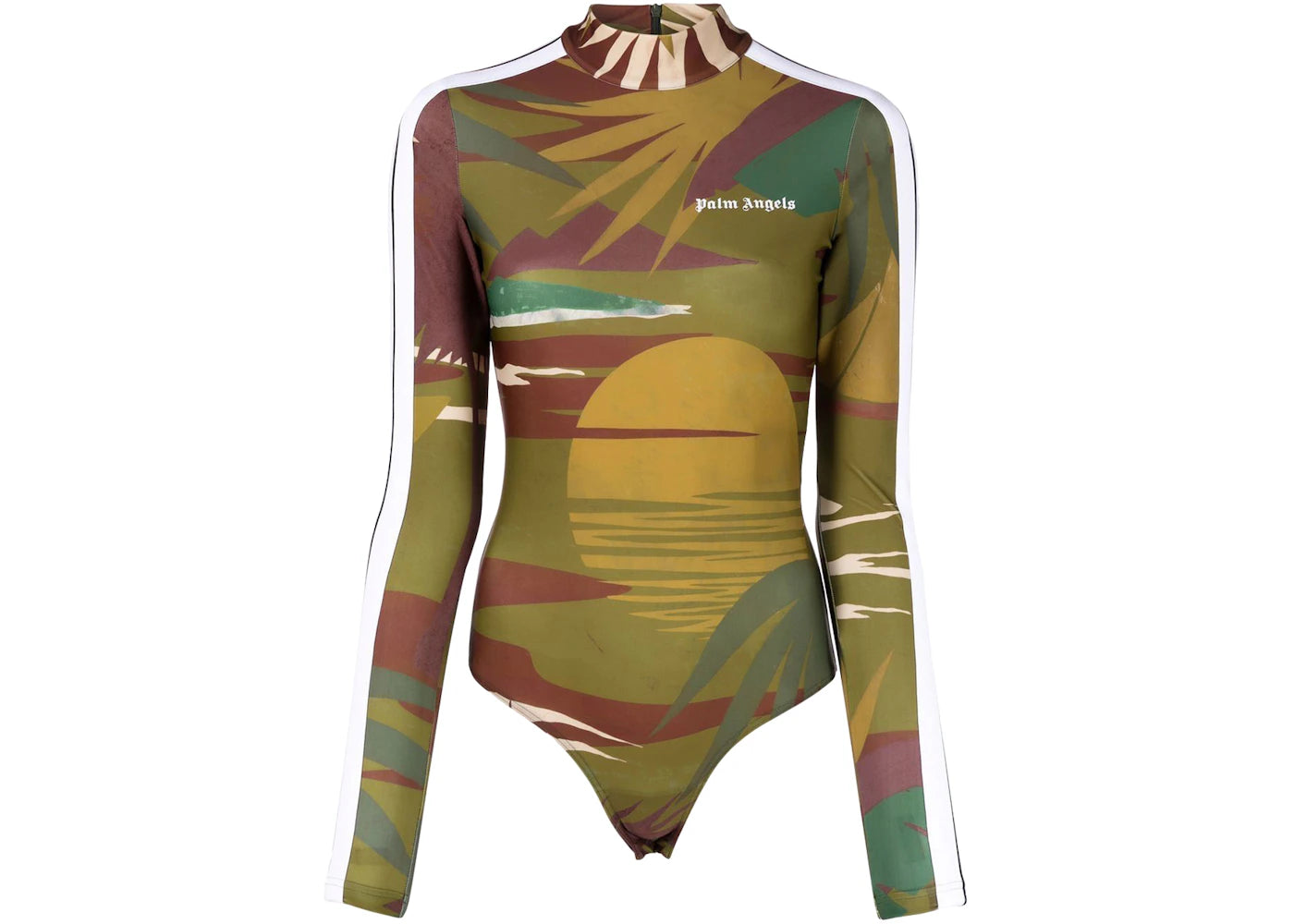Palm Angels Womens Jungle Bodysuit Military Green