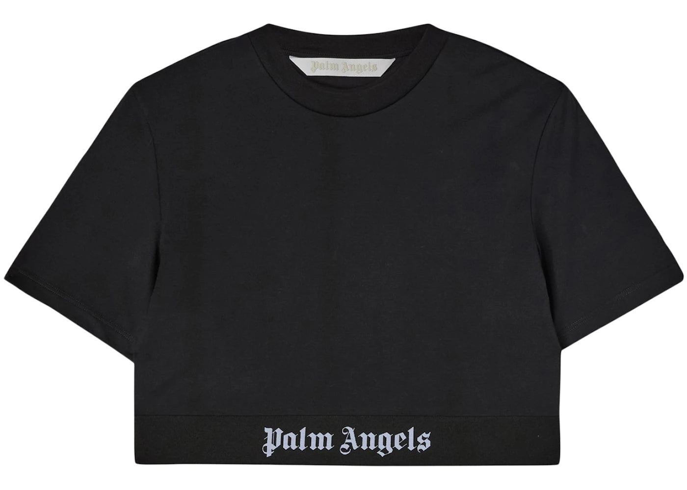 Palm Angels Women's Logo Tape Cropped T-Shirt Black/White
