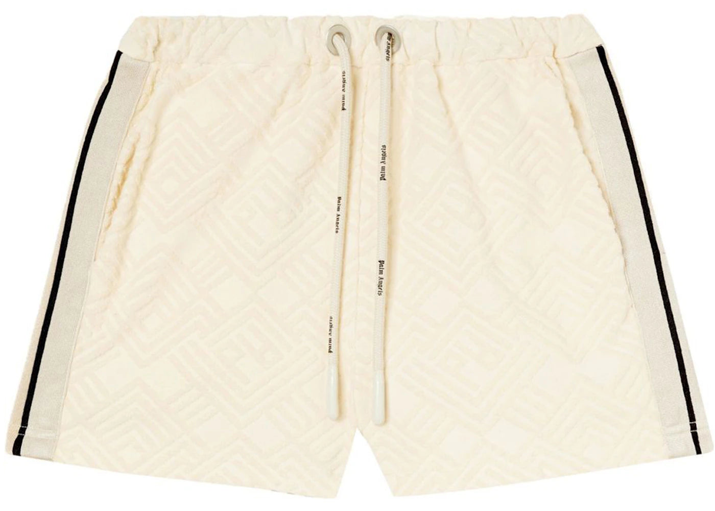 Palm Angels Womens Monogram Terry Shorts Off White/Off White