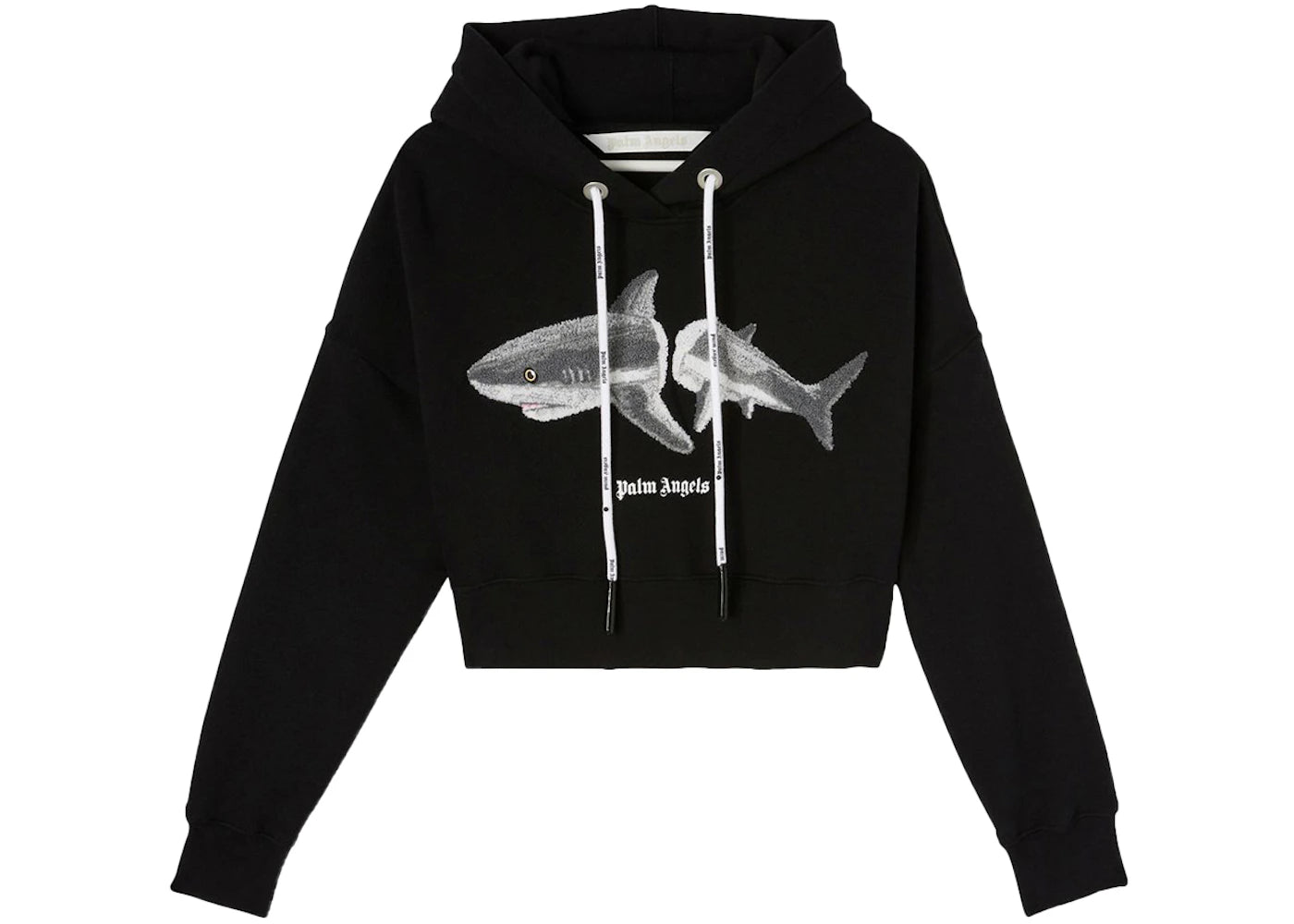 Palm Angels Womens Shark Hoodie Black/White