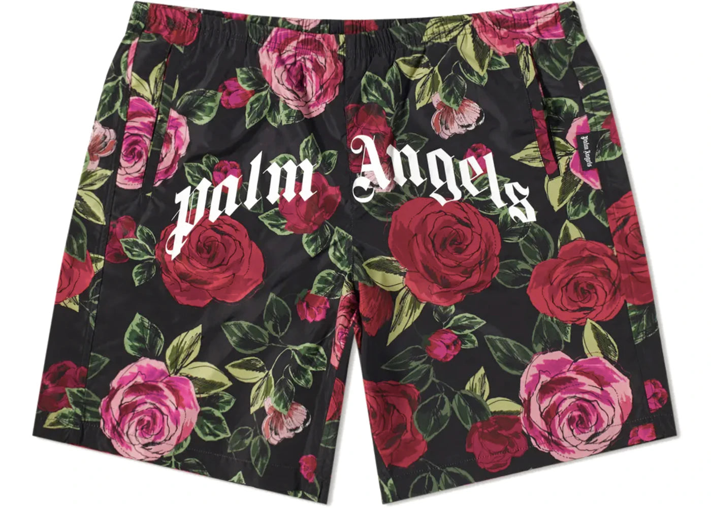 Palm Angels x END Allover Rose Swim Shorts Red