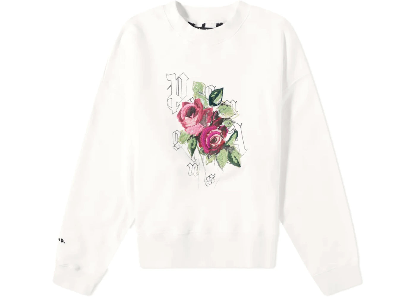 Palm Angels x END Big Rose Crewneck Sweatshirt White