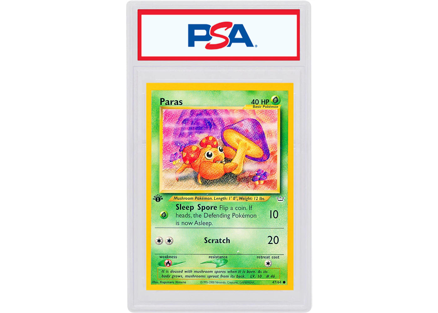 Paras 2001 Pokemon TCG Neo Revelation 1st Edition #47/64 (PSA or BGS Graded)