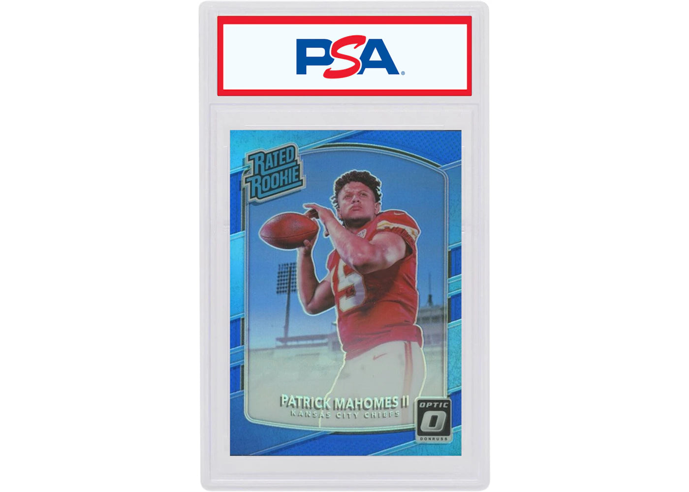 Patrick Mahomes 2017 Panini Donruss Optic Rookie Blue /149 #177 (PSA or BGS Graded)