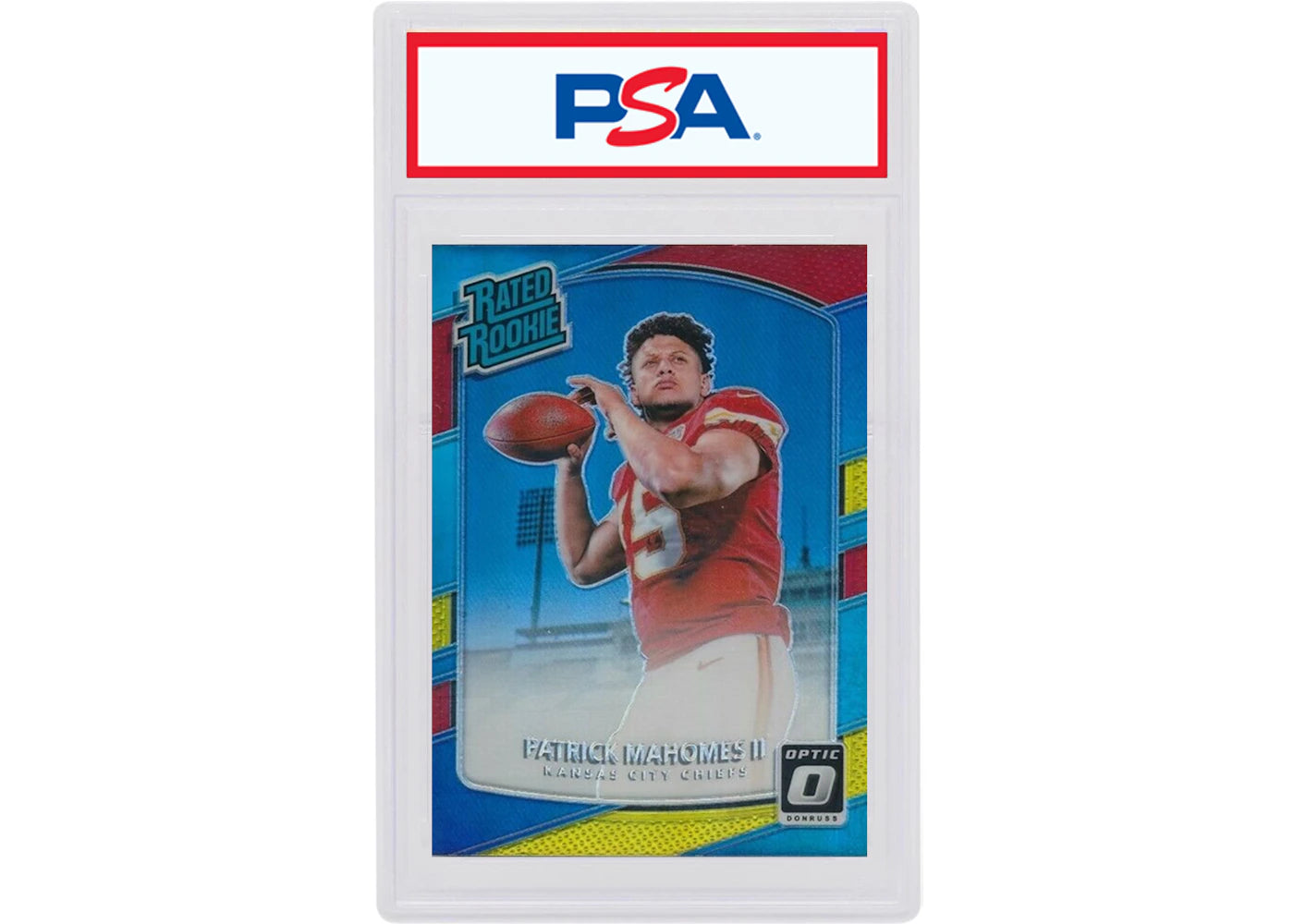 Patrick Mahomes 2017 Panini Donruss Optic Rookie Red/Yellow #177 (PSA or BGS Graded)