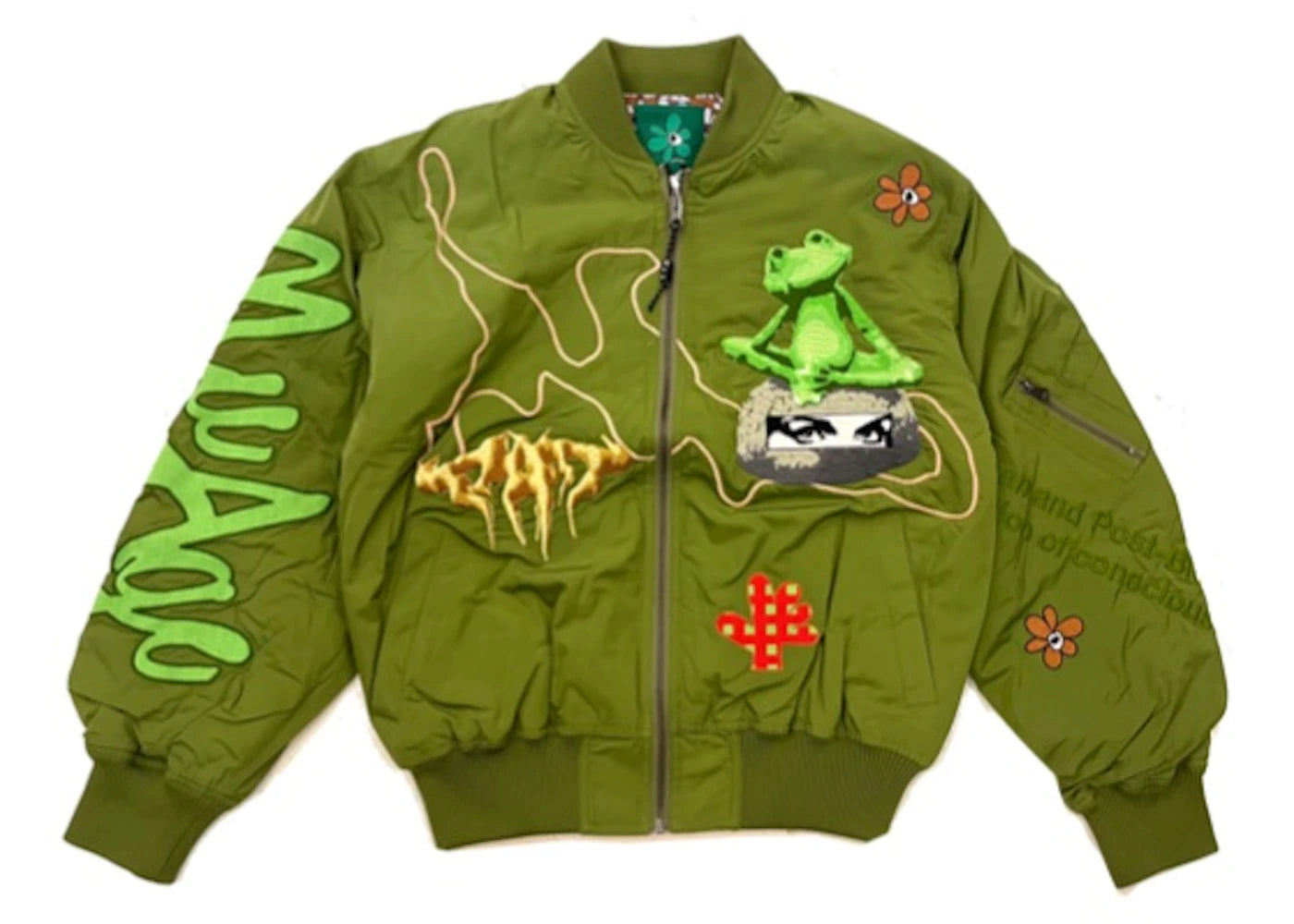 Perks And Mini Masters Frog Reversible Bomber Jacket Green/Multi