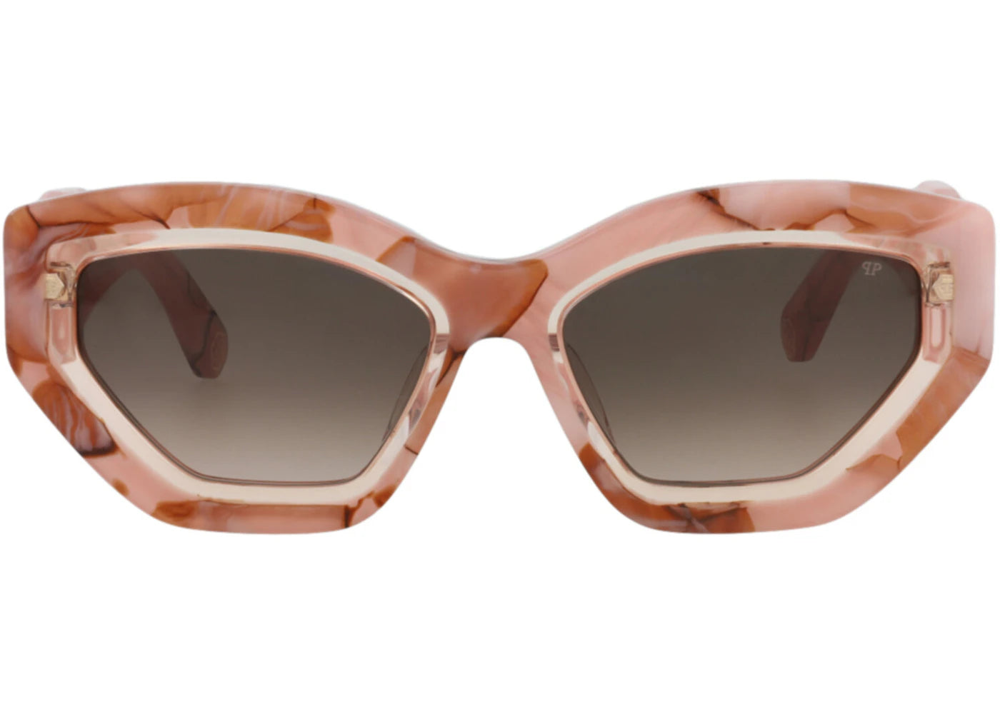 Philipp Plein Cat Eye-Frame Acetate Sunglasses Pink Pink Brown (SPP099M-55-06Z8)