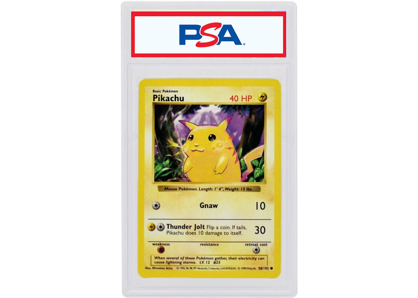 Pikachu 1999 Pokémon TCG Yellow Cheeks Shadowless #58 (PSA or BGS Graded)