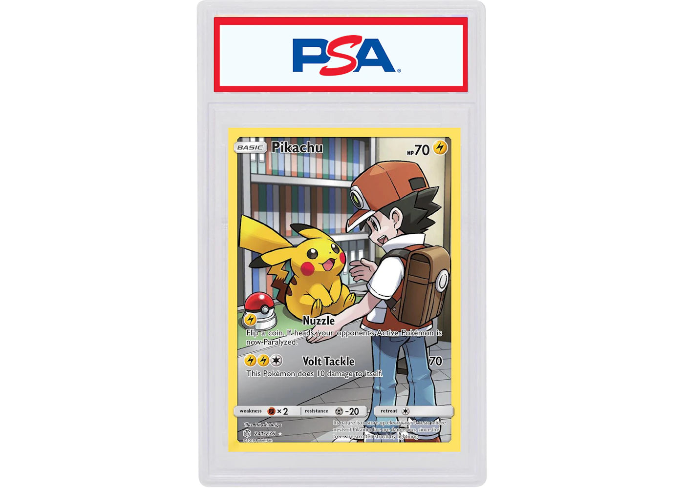 Pikachu 2019 Pokémon Sun & Moon Cosmic Eclipse Full Art Secret Rare #241/236 (PSA or BGS Graded)