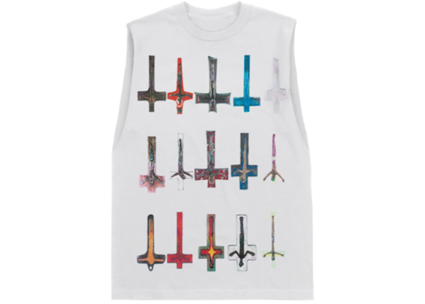 Playboi Carti Cross Sleeveless Tee White