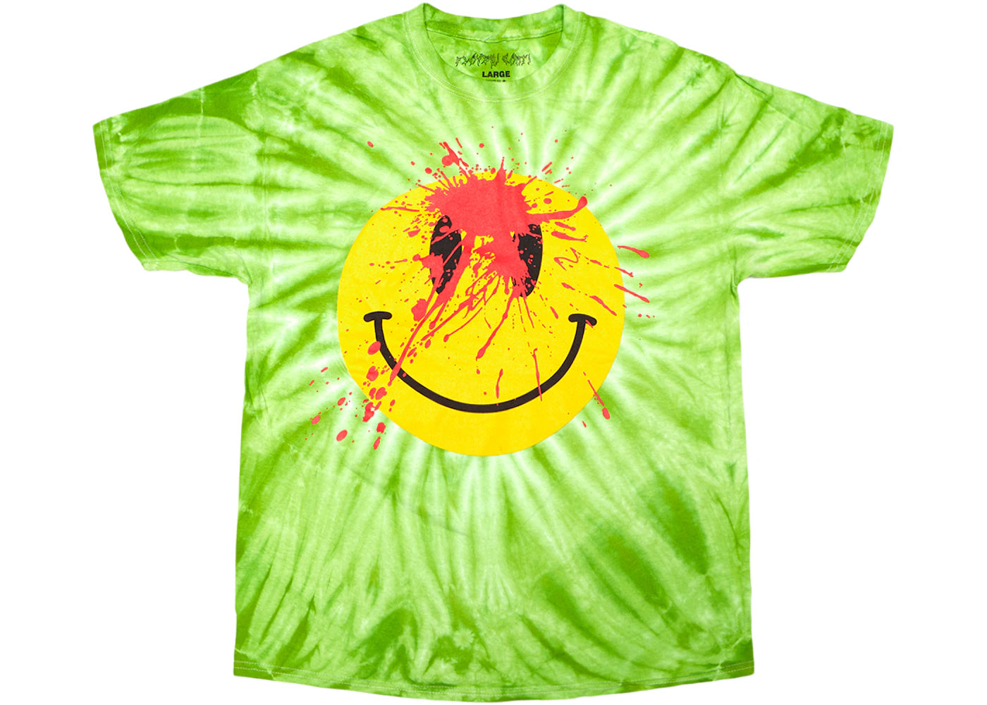 Playboi Carti Die Lit Tour Smiley Face Tee Green Tie Dye