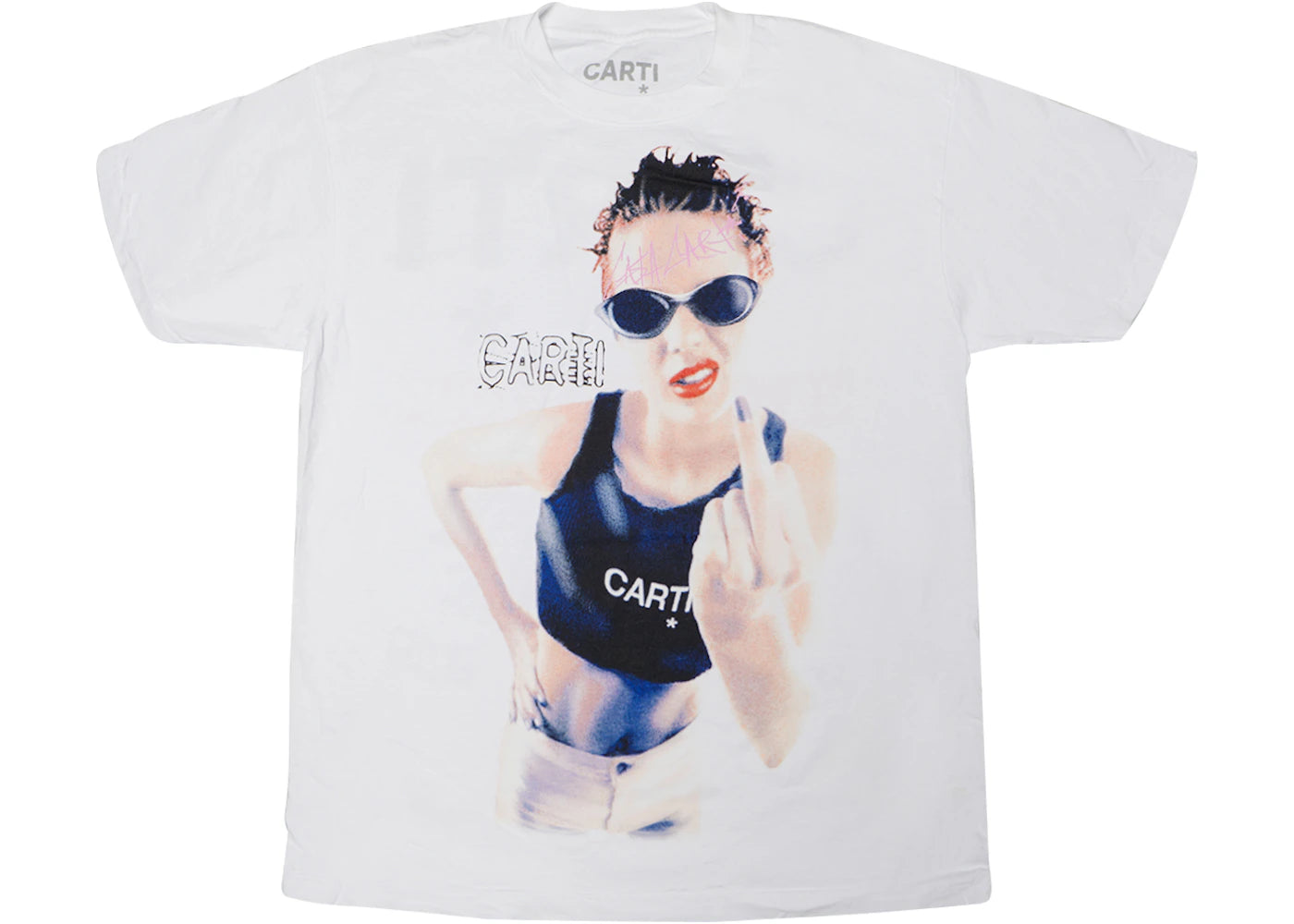 Playboi Carti Middle Finger Tee White