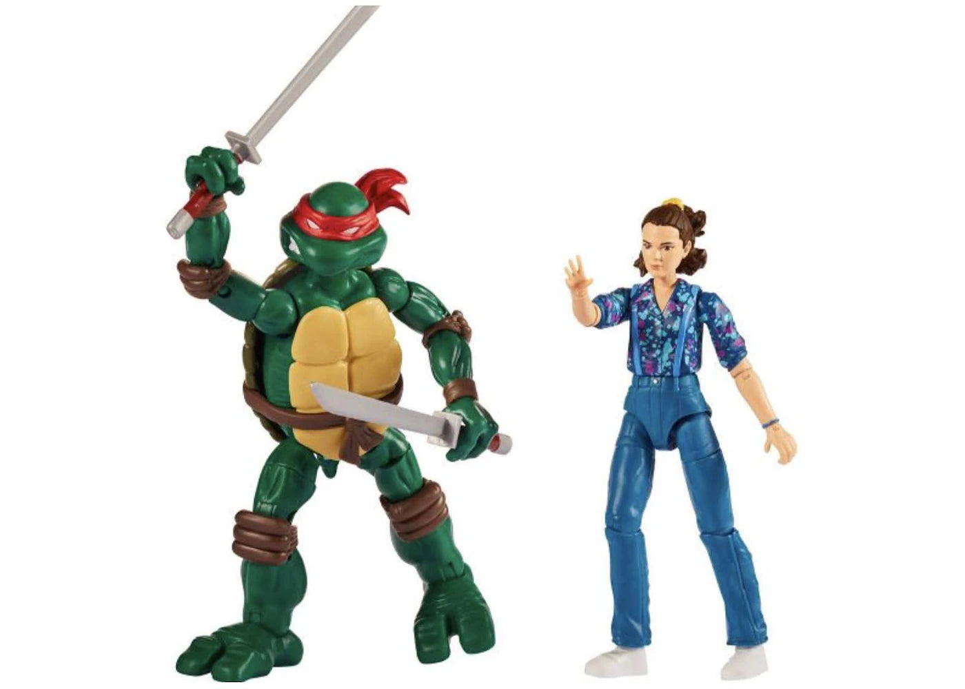 Playmates Toys Teenage Mutant Ninja Turtles x Stranger Things Leonardo & Eleven Action Figure 2-Pack