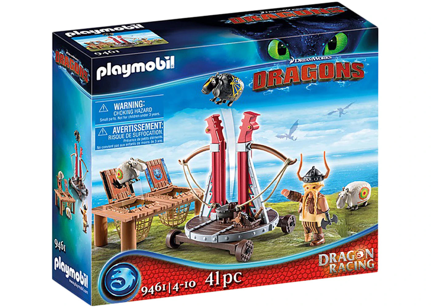 Playmobil Dream Works Dragons Dragon Racing: Gobber the Belch with Sheep Sling Set 9461